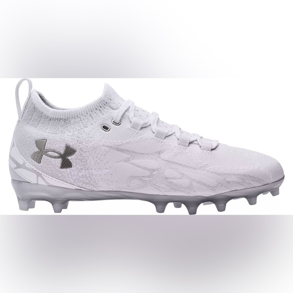 Under Armour Command Pro MC lacrosse cleats, white, mens size 8 - Picture 1 of 6
